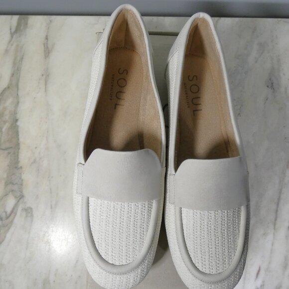 Naturalizer Soul Womens Bebe Slip On Loafer Birch Tan Woven 8 M - Picture 2 of 9